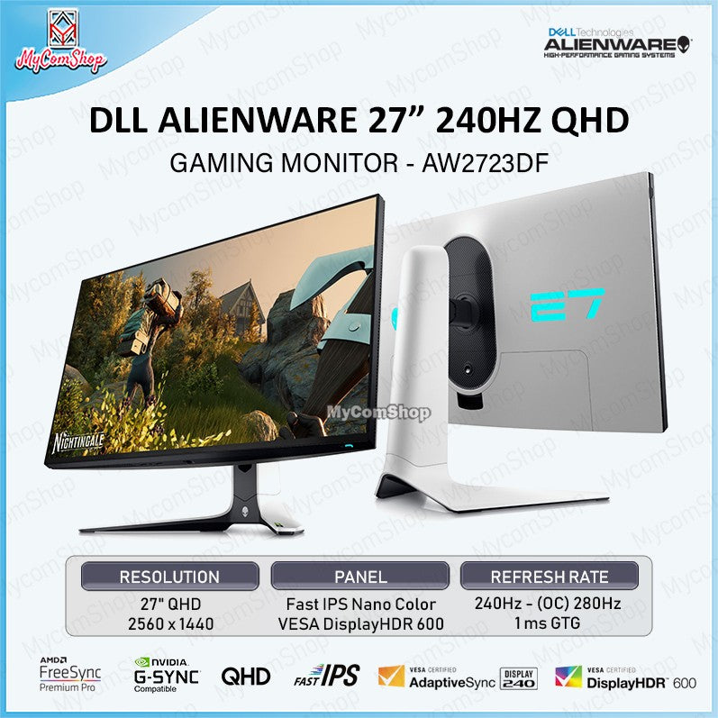 DELL ALIENWARE MONITOR GAMING 27 AW2723DF LED BACKLIT QHD 280HZ