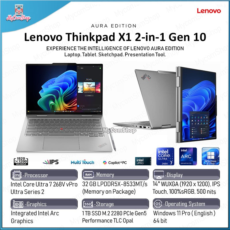 LENOVO THINKPAD X1 2-IN-1 GEN 10 ULTRA 7 268V 32GB RAM 1TB SSD INTEL ARC 14" FHD+ IPS TOUCH