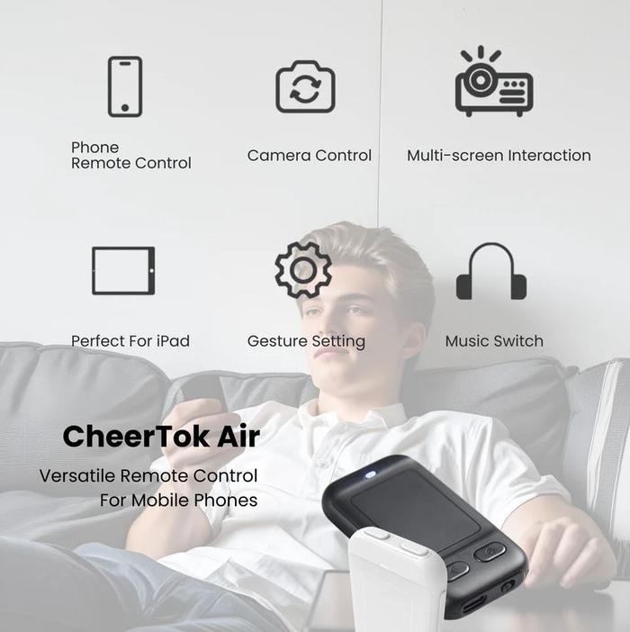 CHEERTOK AIR SMART PHONE REMOTE BLUETOOTH WIRELESS TIKTOK SCROLLING CONTROL CAMERA VIDEO RECORDING