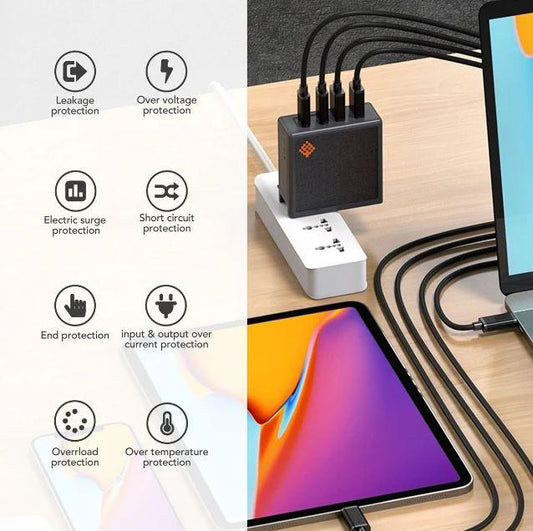 SLIMQ F100 100W GAN CHARGER USB C CHARGER PD3.0 FAST CHARGING FOR LAPTOP TABLET PHONES ACC