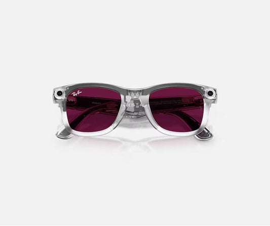 RAY-BAN META WAYFARER LIMITED EDITION META AI GLASSES GEN 2 MATTE TRANSPARENT FRAME TRANSITIONS RUBY LENSES
