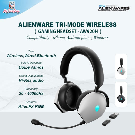 DELL ALIENWARE TRI-MODE WIRELESS GAMING HEADSET RGB - AW920H