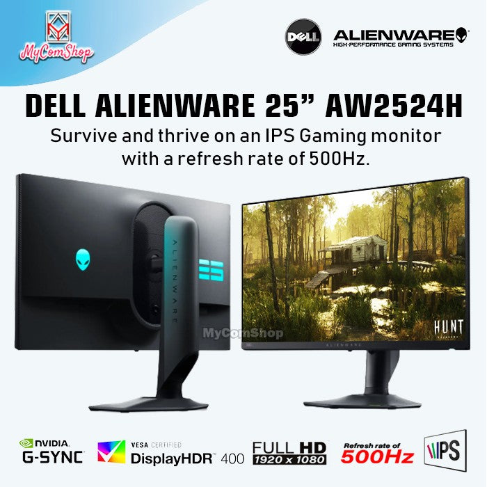 DELL ALIENWARE MONITOR GAMING 25 500HZ IPS HDR 400 G-SYNC - AW2524H