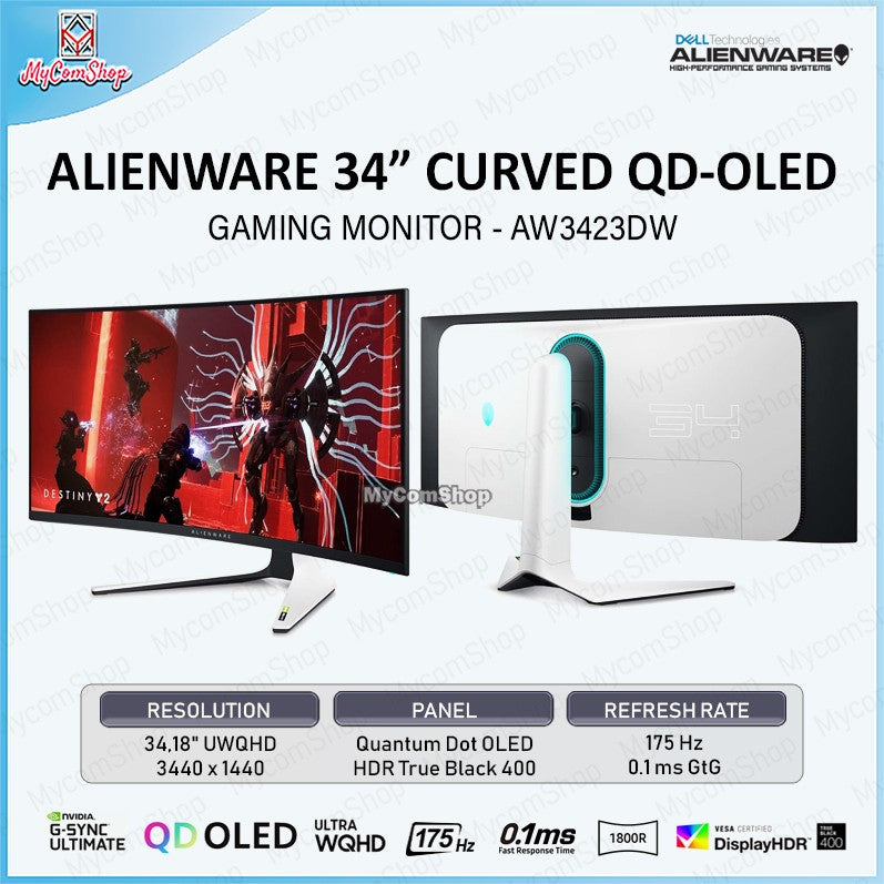 DELL ALIENWARE MONITOR GAMING 34 AW3423DW CURVED QD-OLED