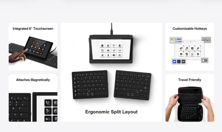MP MOBILE PIXELS TETRA KEYBOARD WIRELESS WITH 8" DISPLAY MULTI TOUCH