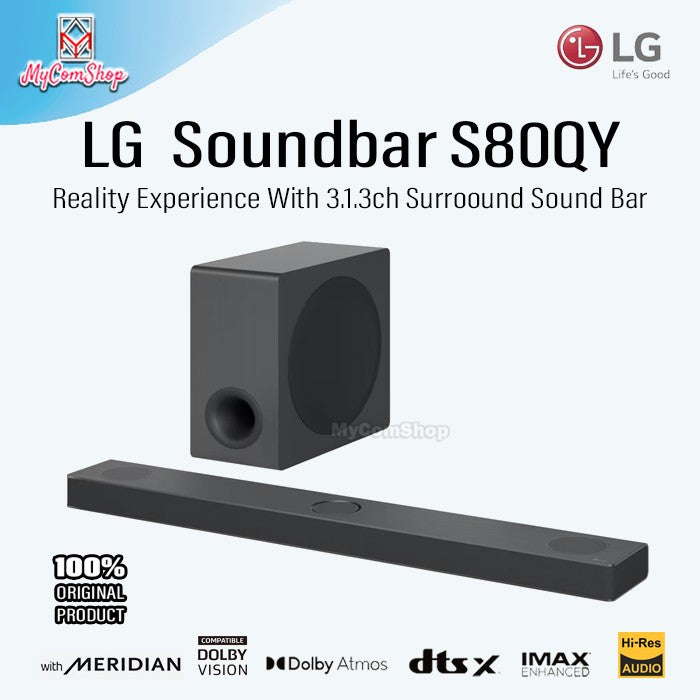 LG SOUNDBAR S80QY 3.1.3-CHANNEL SPEAKER DOLBY ATMOS VISION IMAX DTSX
