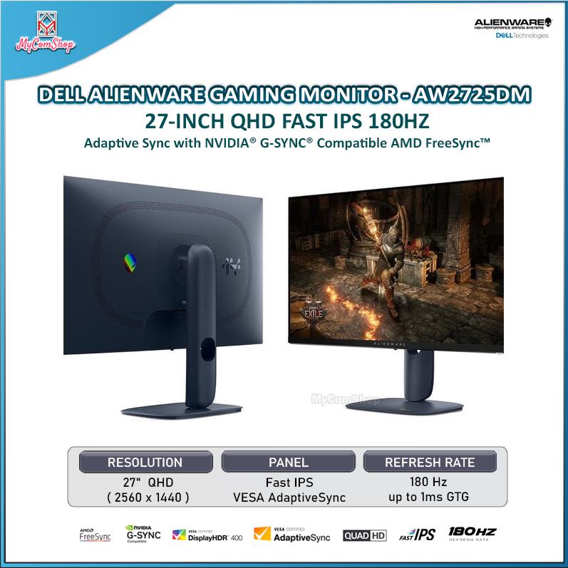 DELL ALIENWARE GAMING MONITOR AW2725DM 27-INCH QHD FAST IPS 180HZ NVIDIA G-SYNC AMD FREESYNC