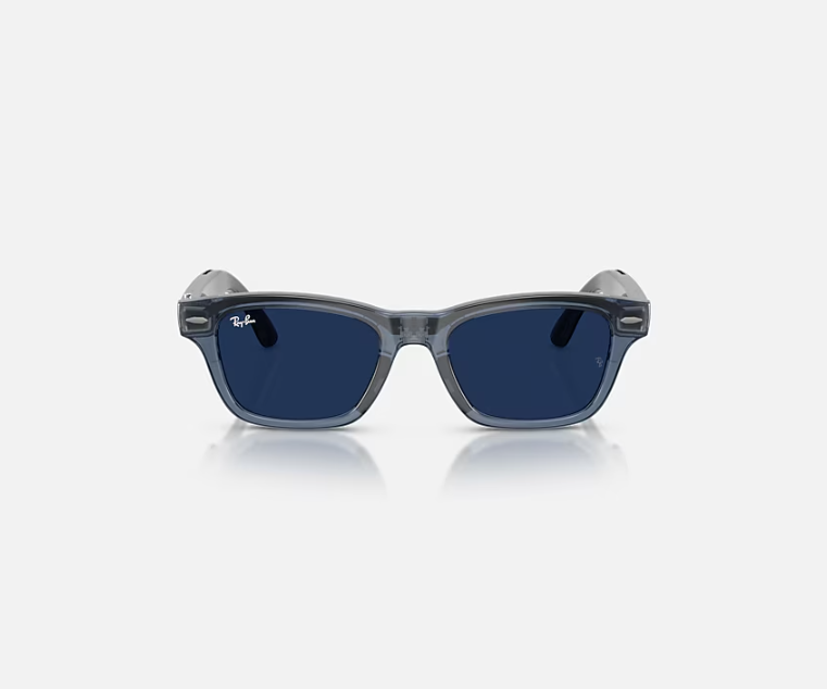 RAY-BAN META AUDIO BURBANK SHINY TRANSPARENT BLUE CLEAR/SAPPHIRE TRANSITIONS