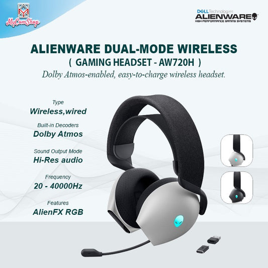 DELL ALIENWARE DUAL MODE WIRELESS WIRED GAMING HEADSET RGB - AW720H