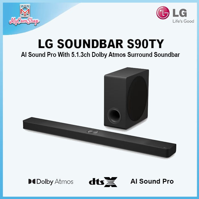 LG SOUNDBAR S90TY 5.1.3-CHANNEL SPEAKER DOLBY ATMOS DTSX WITH AI SOUND PRO