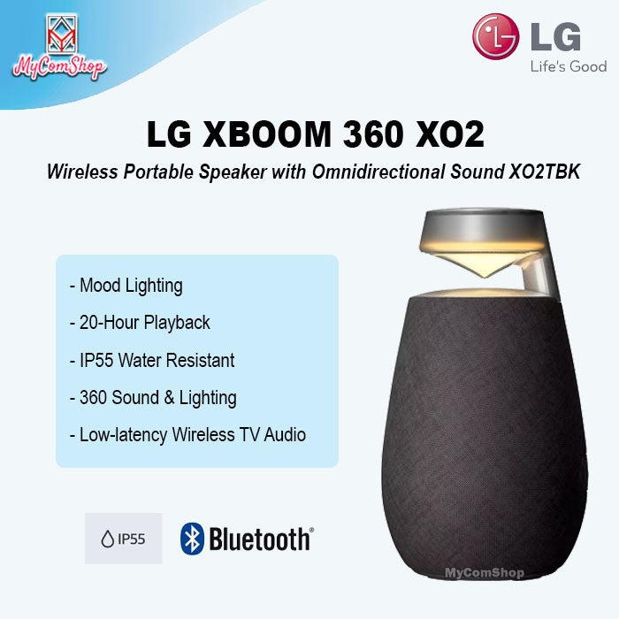 LG XBOOM 360 PORTABLE SPEAKER WIRELESS BLUETOOTH WITH OMNIDIRECTIONAL SOUND XO2TBK