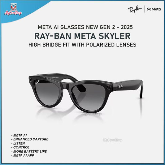 RAY-BAN META SKYLER AI SUNGLASSES GEN 2 POLARIZED LENSES GRAPHITE WITH FRAME SHINY BLACK