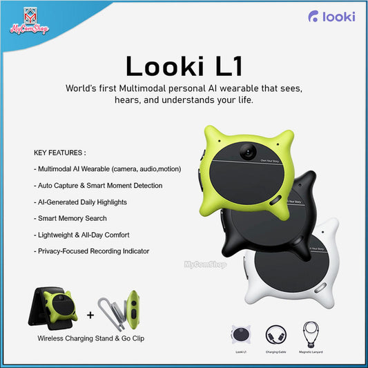 LOOKI L1 MULTIMODAL AI WEARABLE ASSISTANT SMART DEVICE WITH DISPLAY