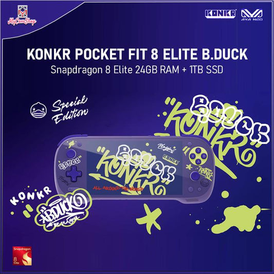 AYANEO KONKR POCKET FIT 8 ELITE B.DUCK LIMITED EDITION ANDROID HANDHELD PORTABLE GAMING CONSOLE SNAPDRAGON 8 ELITE 24GB RAM 1TB SSD