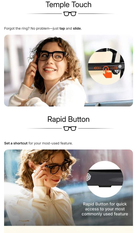 HALLIDAY GLASSES AI PROACTIVE INVISIBLE DISPLAY TRANSLATION COMPATIBLE PRESCRIPTION LENSES