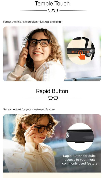 HALLIDAY GLASSES AI PROACTIVE INVISIBLE DISPLAY TRANSLATION COMPATIBLE PRESCRIPTION LENSES