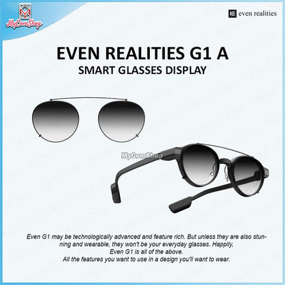 EVEN REALITIES G1 A SMART GLASSES DISPLAY AI BLUETOOTH WATER RESISTANCE