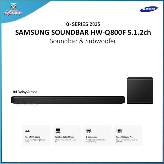 SAMSUNG Q-SERIES 2025 SOUNDBAR HW-Q800F 5.1.2CH MAIN SOUNDBAR SUBWOOFER BLUETOOTH WIRELESS