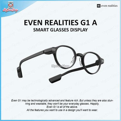 EVEN REALITIES G1 A SMART GLASSES DISPLAY AI BLUETOOTH WATER RESISTANCE