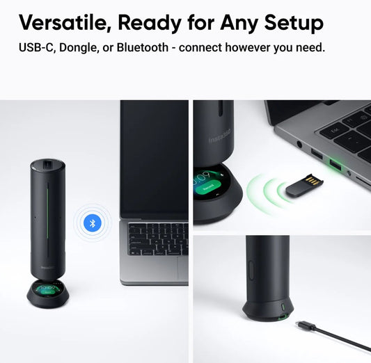INSTA360 WAVE AI MICROPHONE SPEAKERPHONE NOISE CANCELLING 360 AUDIO USB BLUETOOTH