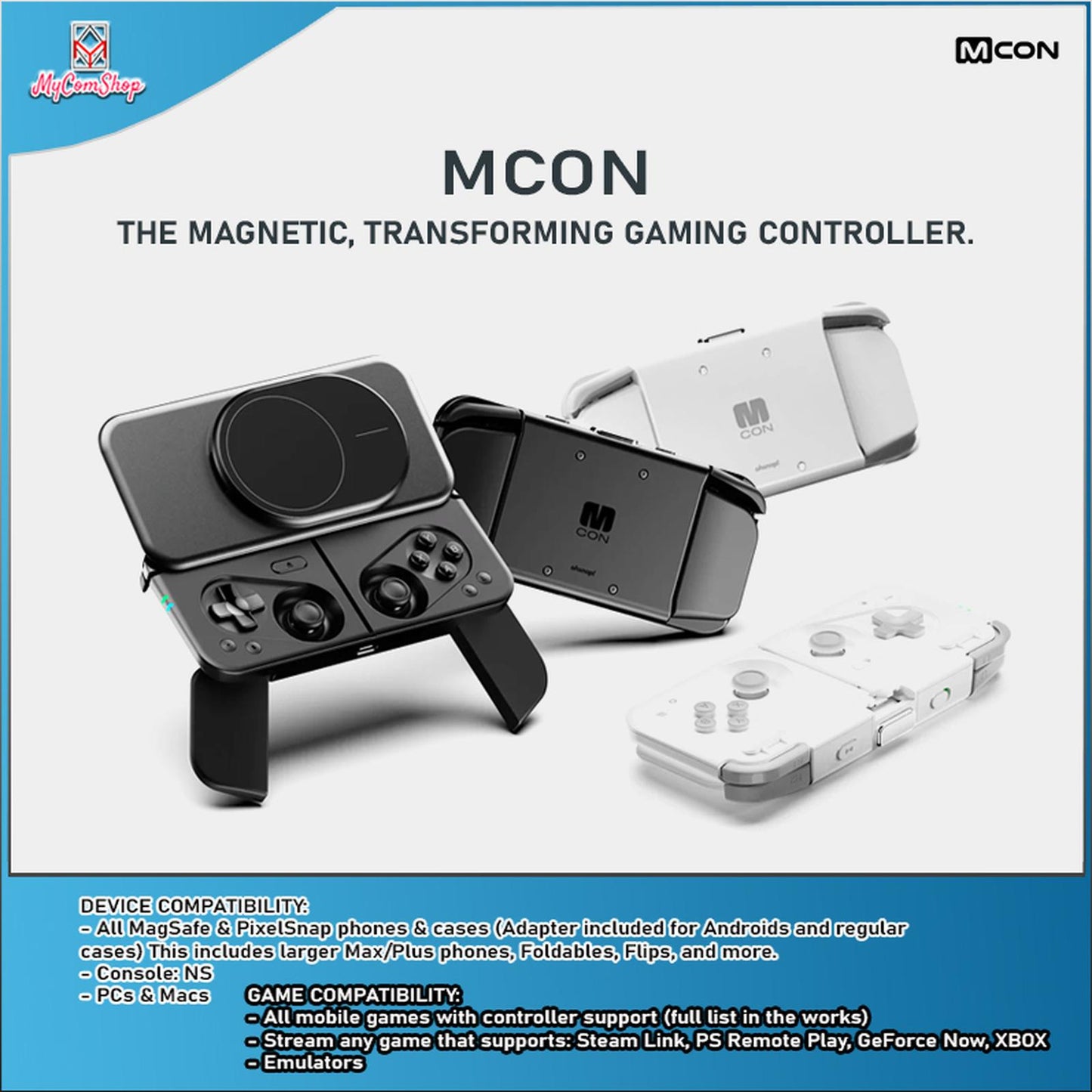 MCON MAGNETIC TRANSFORMING GAMING CONTROLLER FOR PC CONSOLE & MOBILE