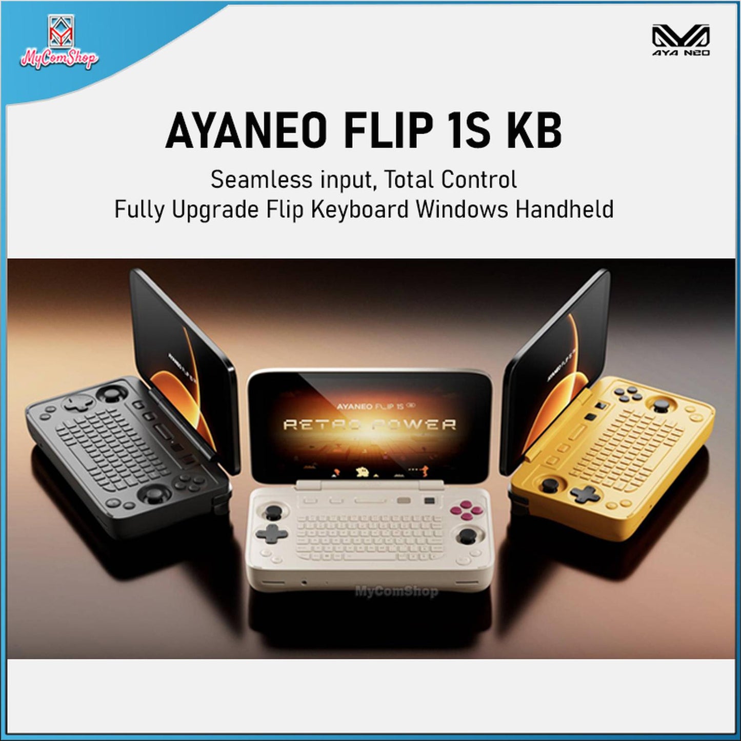 AYANEO FLIP 1S KB PORTABLE GAMING PC WINDOWS GAMING CONSOLE HANDHELD