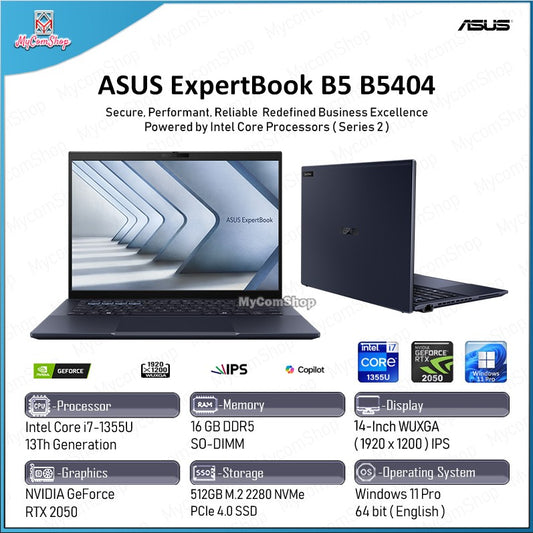 ASUS EXPERTBOOK B5 B5404 i7-1355U 16GB RAM 512GB SSD RTX 2050 14" WUXGA IPS
