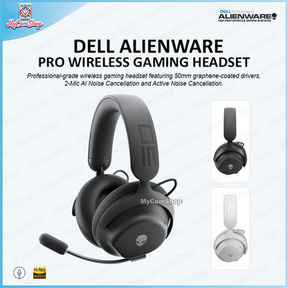 DELL ALIENWARE PRO WIRELESS GAMING HEADSET 2 MIC AI HYBRID TECHNOLOGY