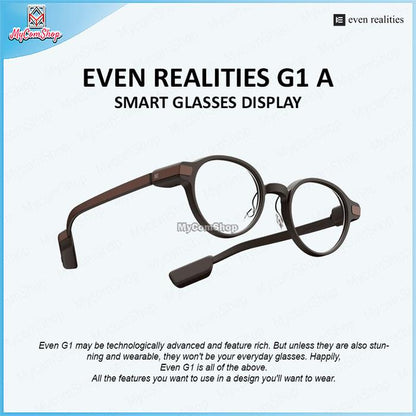 EVEN REALITIES G1 A SMART GLASSES DISPLAY AI BLUETOOTH WATER RESISTANCE