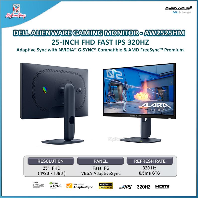 DELL ALIENWARE GAMING MONITOR AW2525HM 25-INCH FHD FAST IPS 320HZ NVIDIA G-SYNC AMD FREESYNC