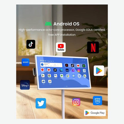 APOLOSIGN 24 INCH SMART PORTABLE TV FHD TOUCHSCREEN ANDROID 16 GEMINI AI 8MP CAMERA