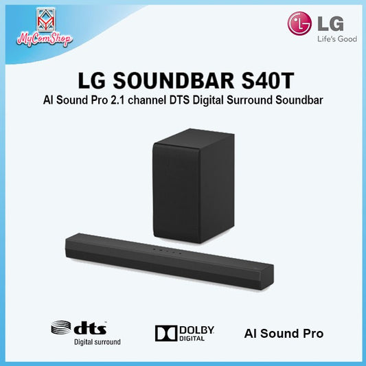 LG SOUNDBAR S40T 2.1-CHANNEL SPEAKER DOLBY DIGITAL WITH AI SOUND PRO