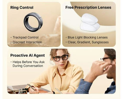 HALLIDAY GLASSES AI PROACTIVE INVISIBLE DISPLAY TRANSLATION COMPATIBLE PRESCRIPTION LENSES
