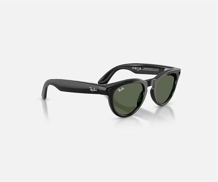 RAY-BAN META HEADLINER AI SUNGLASSES GEN 2 STANDARD LENSES HIGH BRIDGE FIT WITH SHINY BLACK G-15 GREEN LENSES