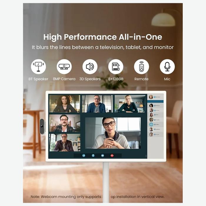 APOLOSIGN 24 INCH SMART PORTABLE TV FHD TOUCHSCREEN ANDROID 16 GEMINI AI 8MP CAMERA