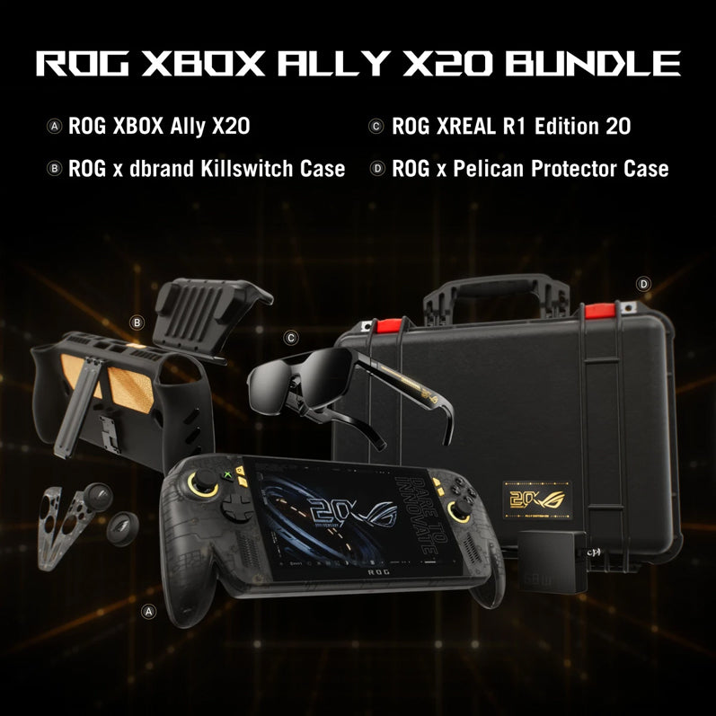 ASUS ROG XBOX ALLY X20 24GB 1TB OLED WITH XREAL R1 AR GLASSES COMPLETE GAMING BUNDLE