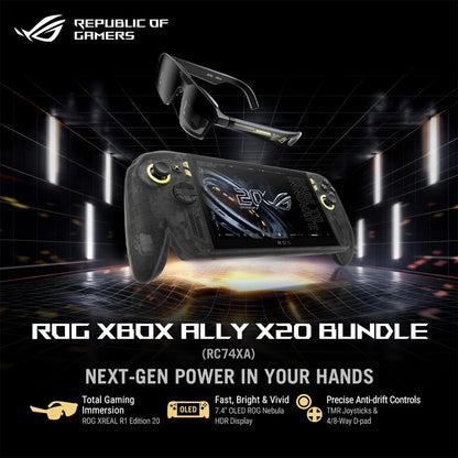 ASUS ROG XBOX ALLY X20 24GB 1TB OLED WITH XREAL R1 AR GLASSES COMPLETE GAMING BUNDLE