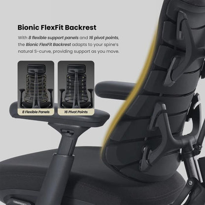 LIBERNOVO OMNI PRO DYNAMIC ERGONOMIC OFFICE CHAIR WITH STEPSYNC FOOTREST MOTORISED LUMBAR ACTIVE AIRFLOW 160° RECLINE