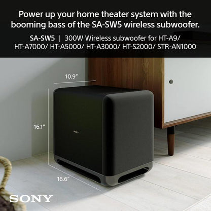 SONY SA-SW5 300W ADDITIONAL WIRELESS SUBWOOFER SUPPORT HOME THEATER
