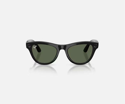 RAY-BAN META SKYLER AI SUNGLASSES GEN 2 STANDARD LENSES HIGH BRIDGE FIT WITH SHINY BLACK G-15 GREEN LENSES
