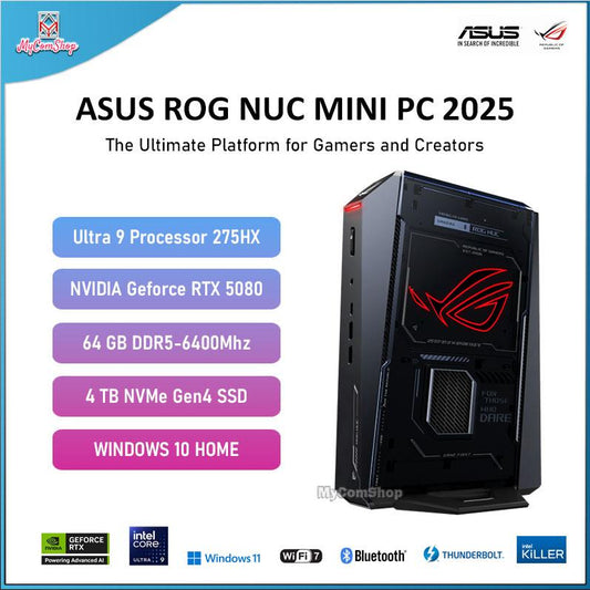 ASUS ROG NUC MINI PC GAMING 2025 ULTRA 9 275HX 64GB RAM 4TB SSD RTX 5080 WIN 11 HOME