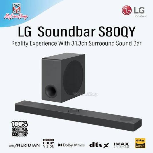 LG SOUNDBAR S80QY 3.1.3-CHANNEL SPEAKER DOLBY ATMOS VISION IMAX DTSX