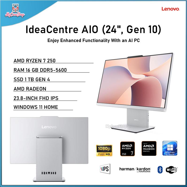 LENOVO IDEACENTRE AIO GEN 10 RYZEN 7 250 16GB RAM 1TB SSD AMD RADEON 24-INCH FULL HD IPS