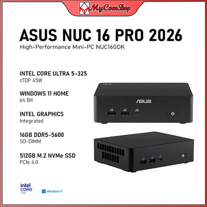 ASUS NUC 16 PRO INTEL CORE ULTRA 5 325 16GB RAM 512GB SSD INTEL GRAPHICS WINDOWS 11