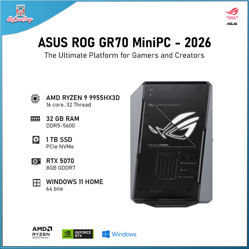ASUS ROG GR70 MINI PC AMD RYZEN 9 9955HX3D 32GB RAM 1TB SSD RTX 5070 8GB