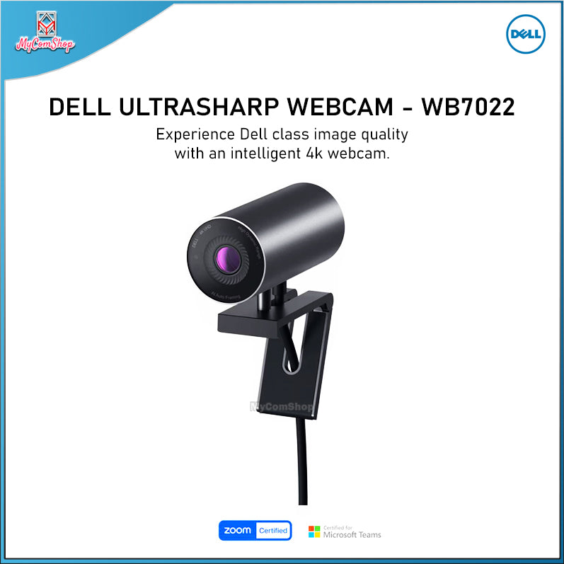 DELL ULTRASHARP WEBCAM WB7022 IMAGE QUALITY 4K UHD AI AUTO FRAMING ZOOM