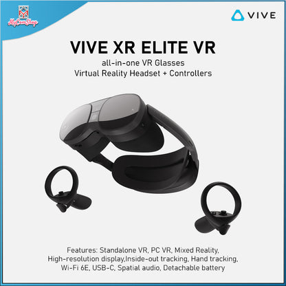 HTC VIVE XR ELITE VR VIRTUAL REALITY HEADSET WITH 2 CONTROLLERS L R