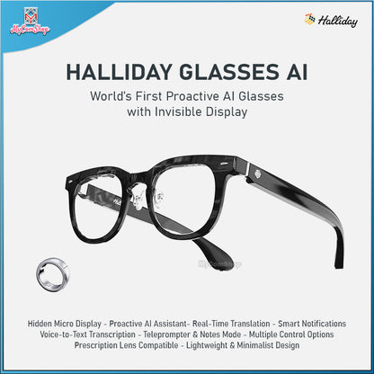 HALLIDAY GLASSES AI PROACTIVE INVISIBLE DISPLAY TRANSLATION COMPATIBLE PRESCRIPTION LENSES