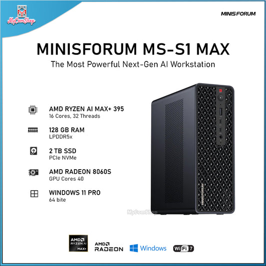 MINISFORUM SM-S1 MAX MINI PC RYZEN AI MAX+ 395 128GB RAM 2TB SSD AMD RADEON WIN 11 PRO