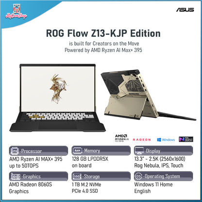 ASUS FLOW Z13-KJP EDITION 128GB RAM 1TB SSD AMD RADEON 8060S 13-INCH ROG NEBULA TOUCH